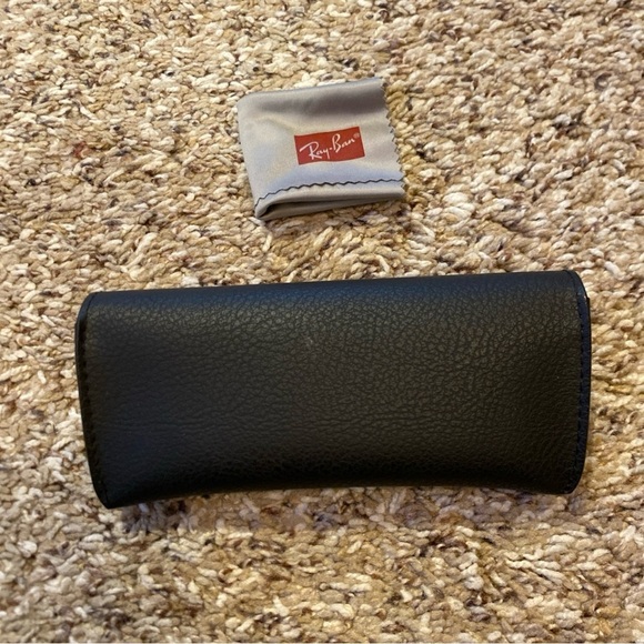 Ray-Ban Sunglasses Eyeglasses Case BLACK and BLACK Liner GOLD Logo - Picture 3 of 6